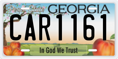 GA license plate CAR1161