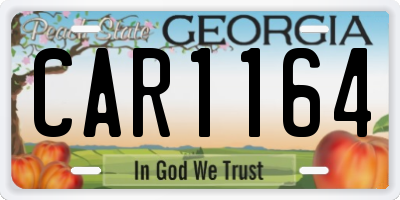 GA license plate CAR1164