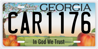 GA license plate CAR1176