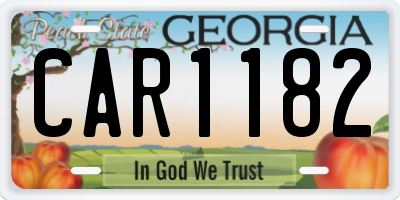 GA license plate CAR1182