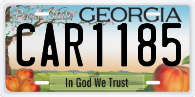 GA license plate CAR1185