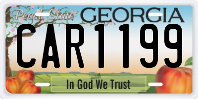 GA license plate CAR1199