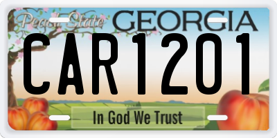 GA license plate CAR1201