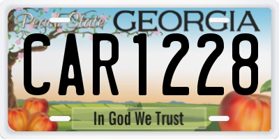 GA license plate CAR1228