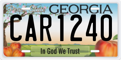 GA license plate CAR1240