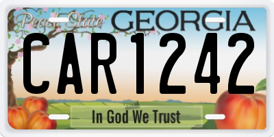 GA license plate CAR1242