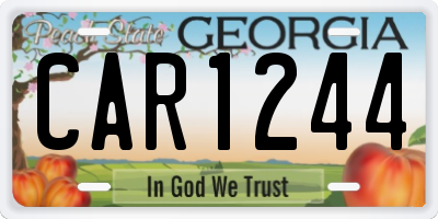 GA license plate CAR1244