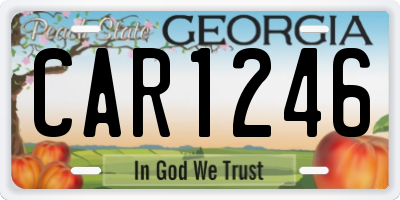 GA license plate CAR1246