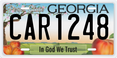 GA license plate CAR1248