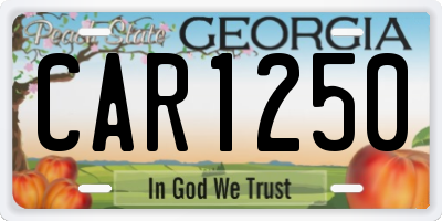 GA license plate CAR1250