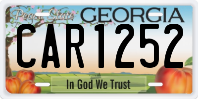 GA license plate CAR1252