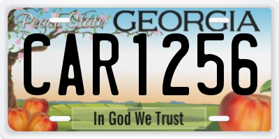 GA license plate CAR1256