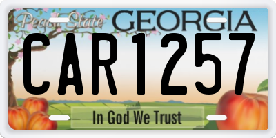 GA license plate CAR1257