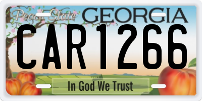 GA license plate CAR1266