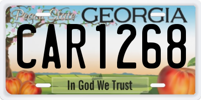 GA license plate CAR1268