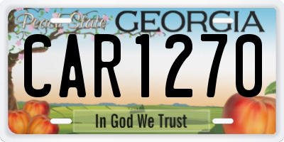 GA license plate CAR1270