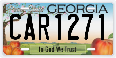 GA license plate CAR1271