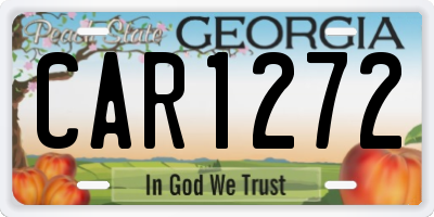 GA license plate CAR1272