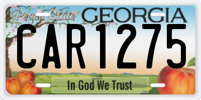 GA license plate CAR1275