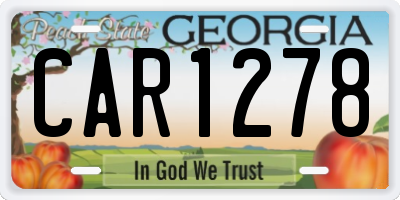 GA license plate CAR1278