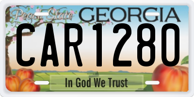 GA license plate CAR1280