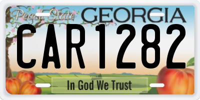 GA license plate CAR1282