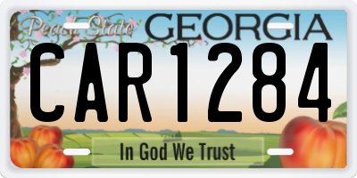 GA license plate CAR1284