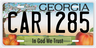 GA license plate CAR1285