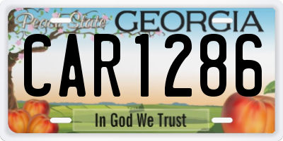 GA license plate CAR1286