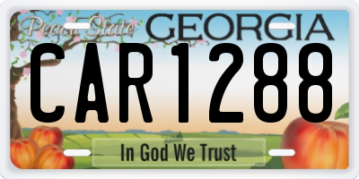 GA license plate CAR1288