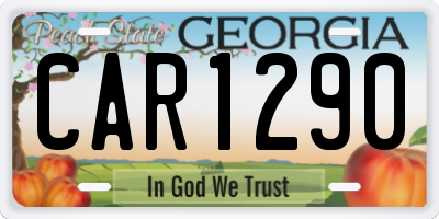 GA license plate CAR1290