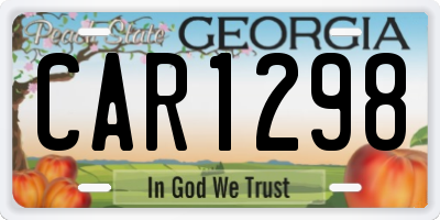 GA license plate CAR1298