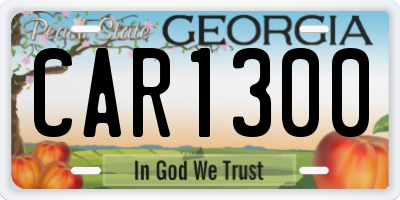 GA license plate CAR1300