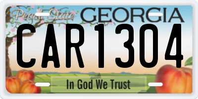GA license plate CAR1304