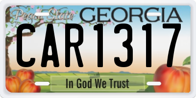 GA license plate CAR1317