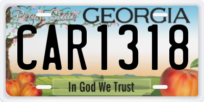 GA license plate CAR1318