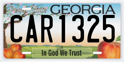 GA license plate CAR1325