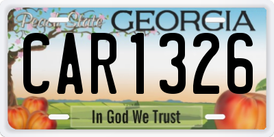 GA license plate CAR1326