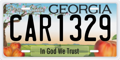 GA license plate CAR1329