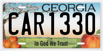 GA license plate CAR1330