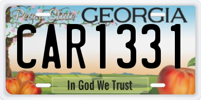 GA license plate CAR1331