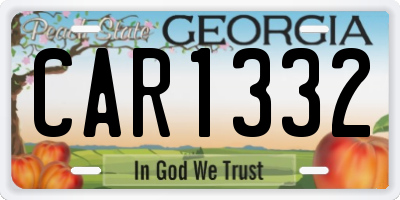 GA license plate CAR1332