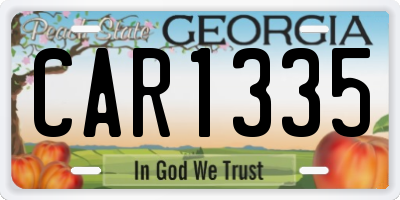 GA license plate CAR1335