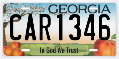 GA license plate CAR1346