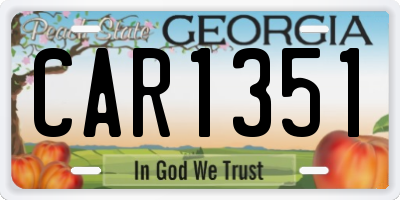 GA license plate CAR1351