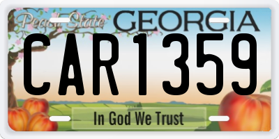 GA license plate CAR1359