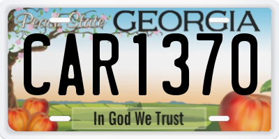 GA license plate CAR1370