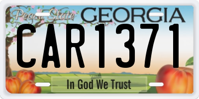 GA license plate CAR1371