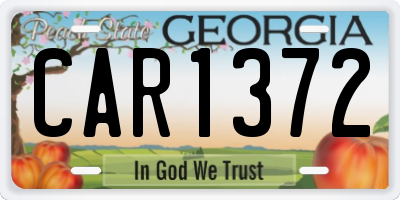 GA license plate CAR1372