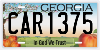 GA license plate CAR1375